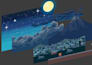 create pixel art background, retro scene, landscape, game environment